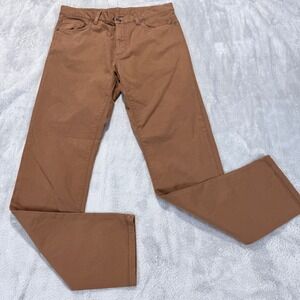 Zegna Roccia City Slim Fit Brown Cotton Stretch Chinos Pants Mens Size‎ 33